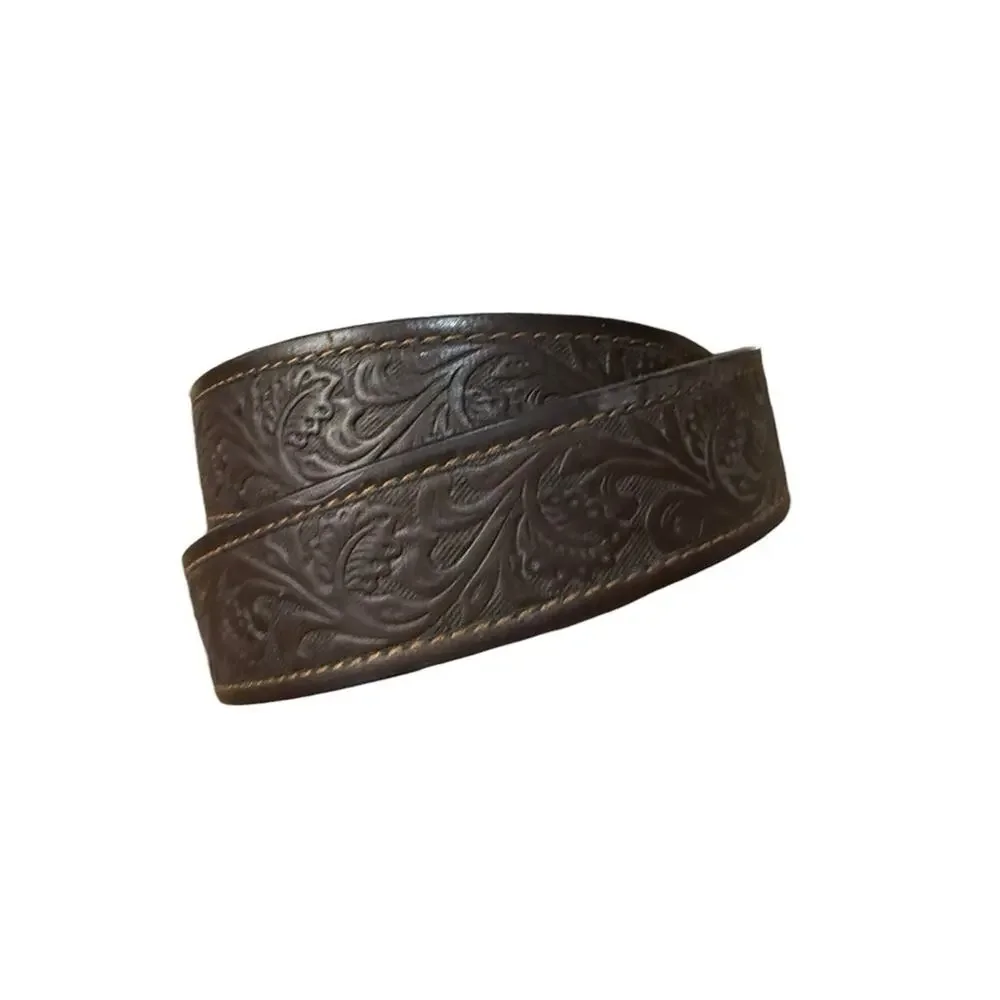 Ariat Men’s Size 36 Brown Tooled Leather Belt with Silver Buckle